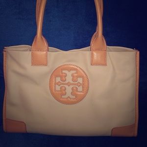 Tory Burch nylon/leather Ella Tote handbag.